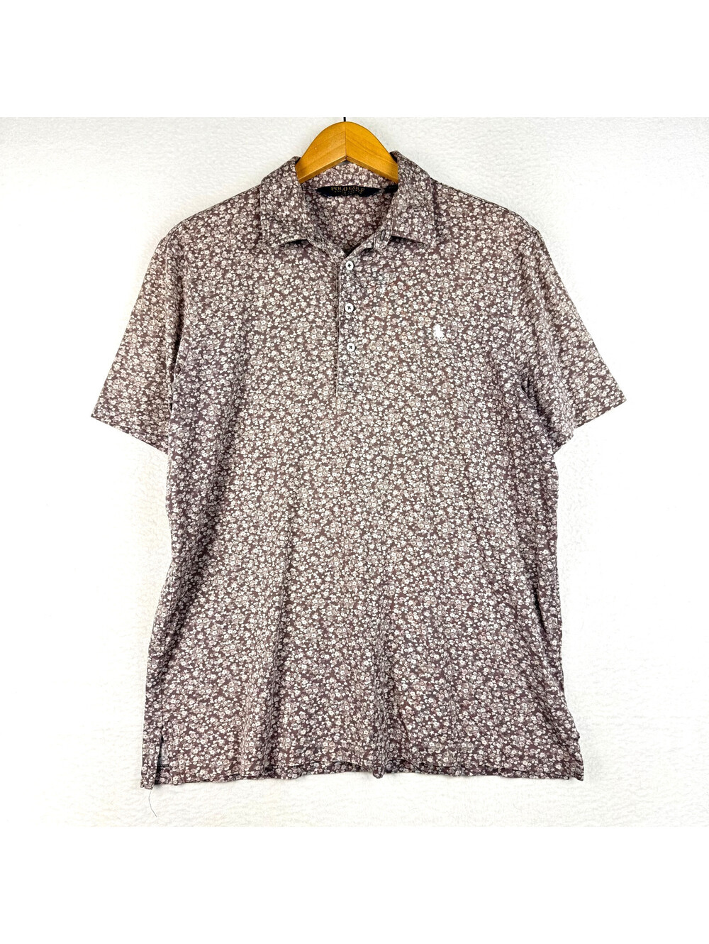Polo Golf Ralph Lauren Pro Fit Large Brown Floral AOP Stretch Performance Shirt
